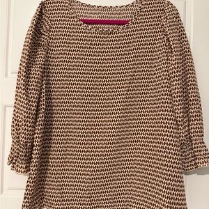 Brown and White Patterned Blouse